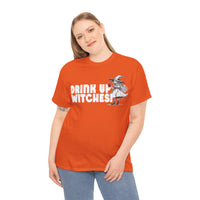 'Drink Up Witches' T-Shirt - Party Witch with Red Solo Cup for Girl Power Vibes