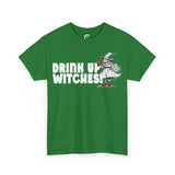 'Drink Up Witches' T-Shirt - Party Witch with Red Solo Cup for Girl Power Vibes