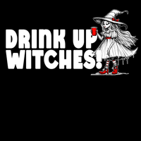 'Drink Up Witches' Women's Fitted T-Shirt - Party Witch with Red Solo Cup for Girl Power Vibes