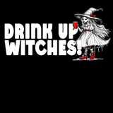 'Drink Up Witches' Women's Fitted T-Shirt - Party Witch with Red Solo Cup for Girl Power Vibes