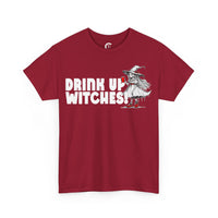 'Drink Up Witches' T-Shirt - Party Witch with Red Solo Cup for Girl Power Vibes