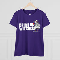 'Drink Up Witches' Women's Fitted T-Shirt - Party Witch with Red Solo Cup for Girl Power Vibes